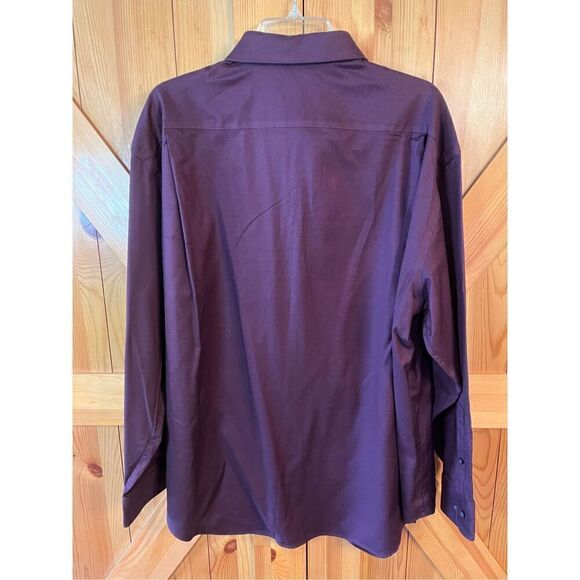 AWEARNESS KENNETH COLE MEN’S Sz 18.5 34/35 BUTTON DOWN SHIRT WINE SLIM FIT (3525 - Picture 4 of 4